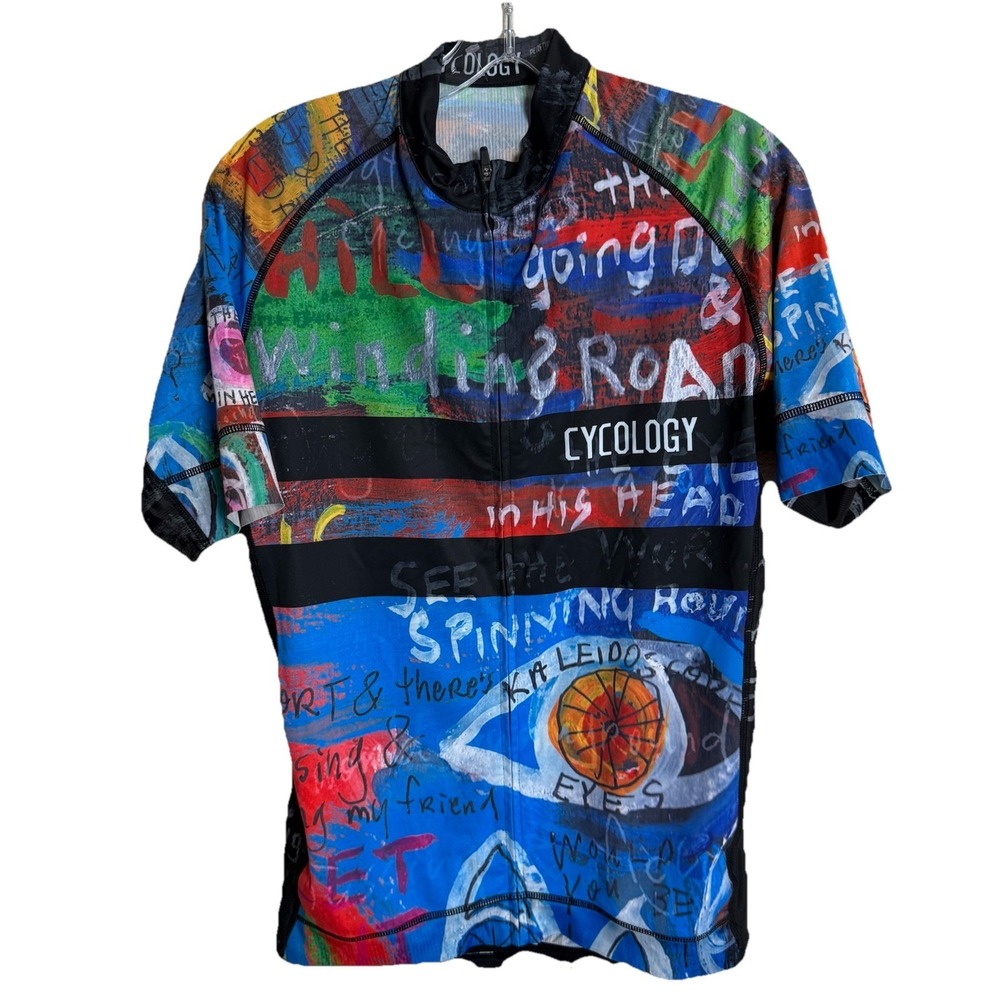 Cycology Cycling Jersey Mens Large 8 Days A Week Full Zip Short Sleeve Brand New